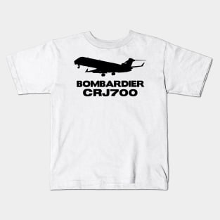 Bombardier CRJ700 Silhouette Print (Black) Kids T-Shirt